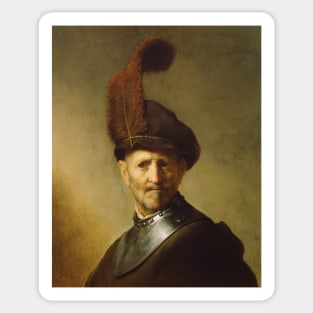 An Old Man in Military Costume by Rembrandt Sticker